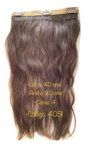 4 Capas Cortina Pelo Cabello Natural 40 Cms X 20 Micropeinet