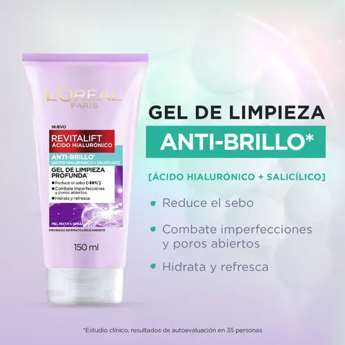 Gel De Limpieza Revitalif Acido Hialuronico Oil Control Momento De Aplicación Día/noche Tipo De Piel Grasa