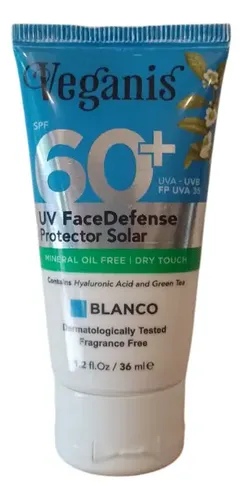 Protector Solar Facial Veganis Fps60 Con Acido Hialuronico