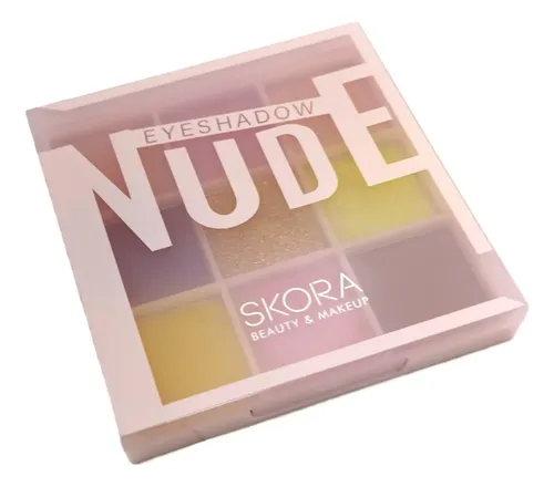 Paleta Sombras De Ojos Matte Y Glitter Nude Skora 9 Tonos