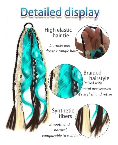 Trenza Dreadlock De Cola De Caballo Elástica Colorida Para