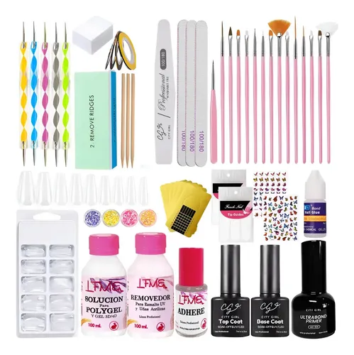 Kit Uñas Esculpidas Set Semipermanente Insumos Completo