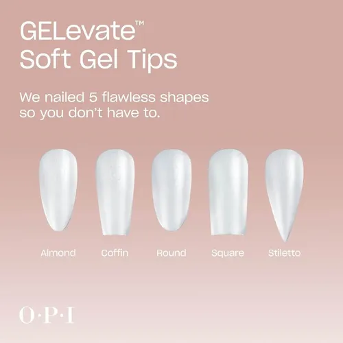 Opi Gelevate Tips Para Soft Gel Stiletto Medium 640 Unidades