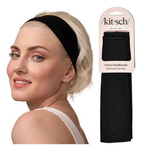 Cintas Para El Pelo Kitsch Antideslizantes – Negro (3 Uds)