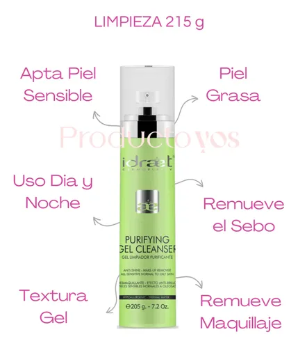 Gel De Limpieza Piel Grasa O Acne Purificante 200 G Idraet