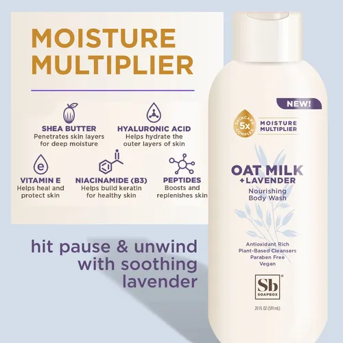 Jabón Líquido Corporal Soapbox Leche De Avena + Lavanda Vega