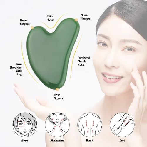 Herramientas Faciales Gua Sha De Jade Natural Herramienta De