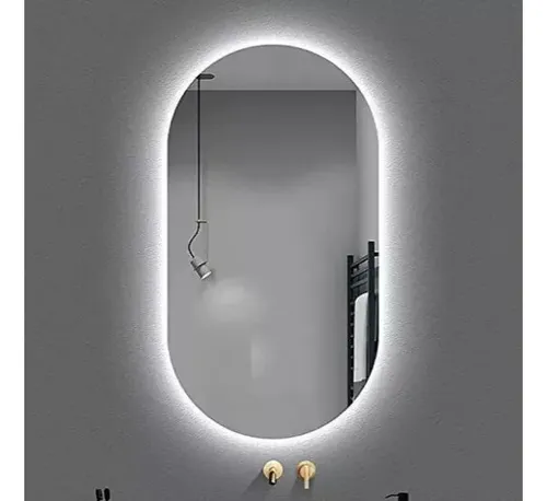 Espejo Ovalado Led 80×40 Luz Fría Para Baño