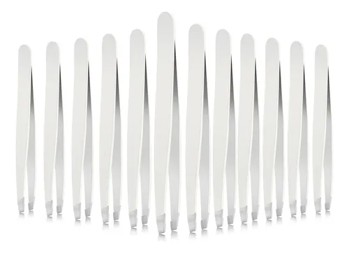 12 Piezas Pinzas Para Cejas Pinzas De Punta Inclinada De De