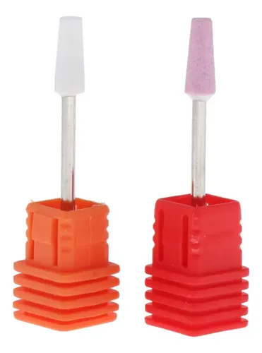 2x Broca Para Taladro De Uñas Rotativo Blanco Y Rosa