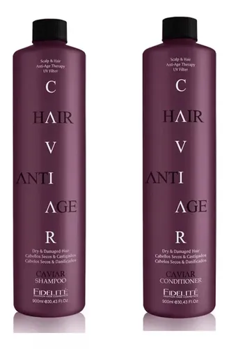 Shampoo Y Acondicionador Cabellos Secos Y Castigados Caviar – Fidelite 900mL C/u