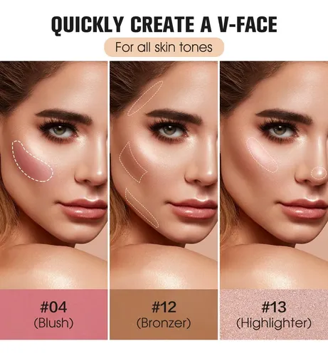 Paleta 16 Tonos: Contorno, Rubor, Bronceador Set1