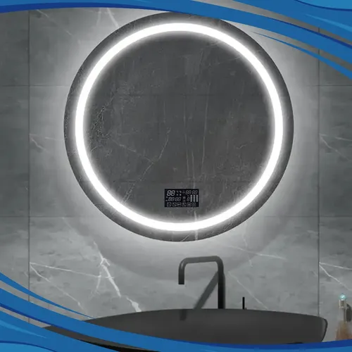 Espejo Redondo Led Parlantes Bluetooth 800 Mm Desempañador *