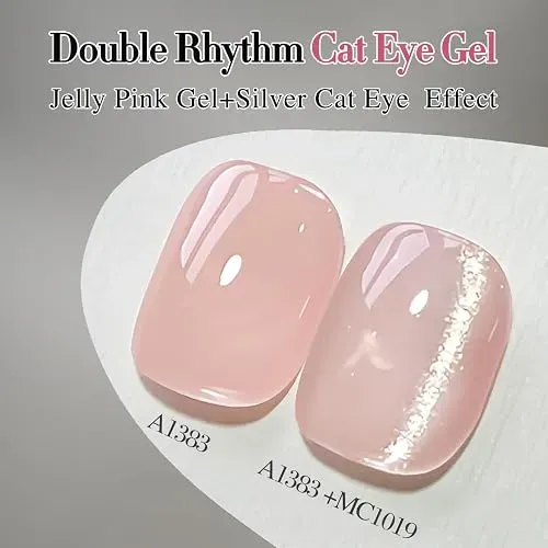 Esmalte Gel Doble Ritmo Cat Eye Holografico Glitter