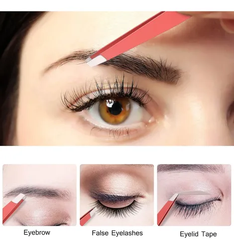 Set 4 Pinzas Colores Para Cejas Y Vello Facial
