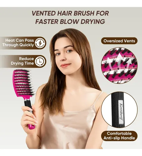 Cepillo De Pelo Kertiberif Boar Bristle Deenredling, Paquete