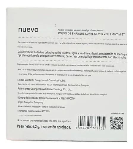Polvo Novo Soft Focus Efecto Nube Piel De Porcelana Mate