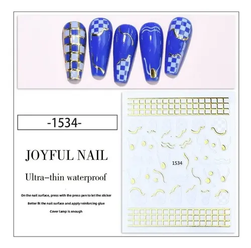 Stickers Adhesivos Colección Liner Y Cuadros X6u Deco Nails