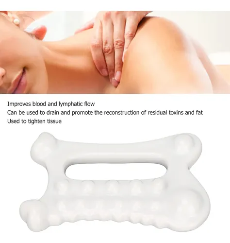 Herramienta De Masaje De Cerámica Gua Sha, Blanca