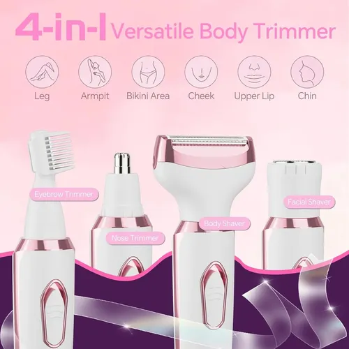Depiladora Electrica 4 En 1 Portatil Usb Mujer Cuerpo Facial