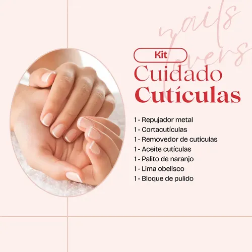 Kit De Cuidado Corta Cutículas Alicate Repujador Aceite Uñas