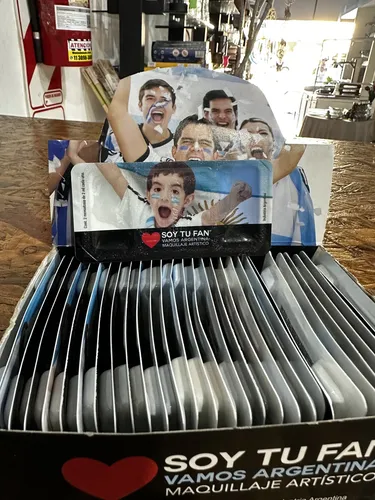 Kit Maquillaje Argentina Mundial Futbol Celeste Y Blanco