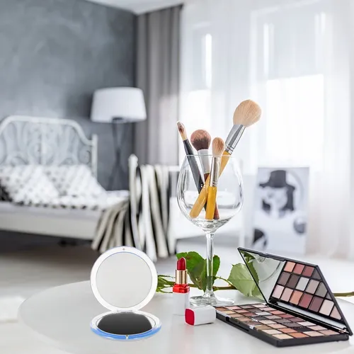 Espejo Compacto Plegable Con Aumento De 7x