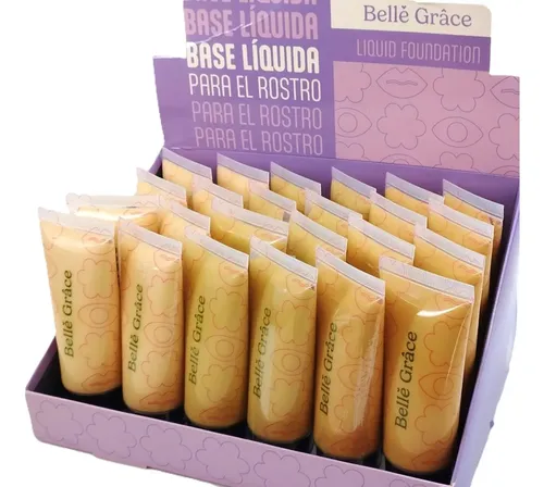Set 24 Bases Maquillaje Liquida Foundation Belle Grace Pomo