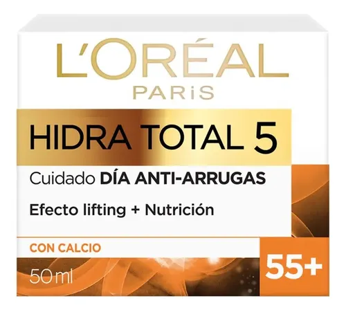 Crema Facial Día L’oreal Hidra Total 5 Anti-arrugas +55 50ml Tipo de piel Todo tipo de piel