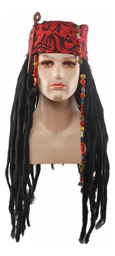 Peluca Jack Pirate Con Auriculares Y Kit De Maquillaje Dgx
