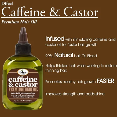 Aceite Capilar Difeel Con Cafeína Y Ricino 210 Ml