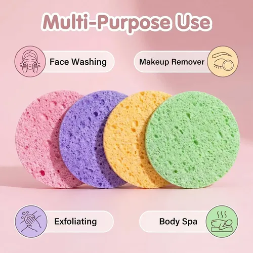 Esponjas Faciales Comprimidas Bs-mall, 80 Unidades, Reutiliz