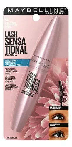 Máscara de pestañas Maybelline, impermeable, con efecto de abanico completo, color Eau Color 257, muy negra