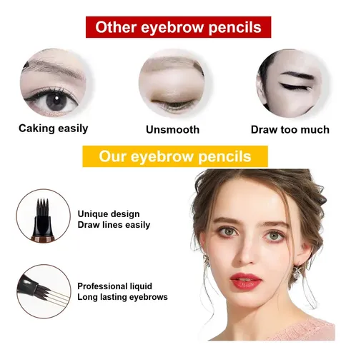 Lápices De Cejas Awccxmym Marrón Oscuro Microblading 3 Unida