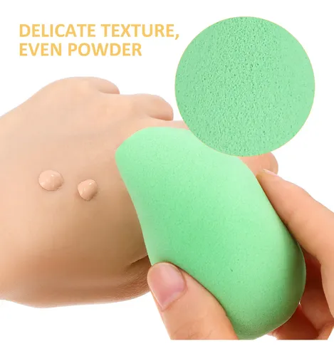 4 Esponjas De Maquillaje Forma De Mango Para Base Y Polvo Mu