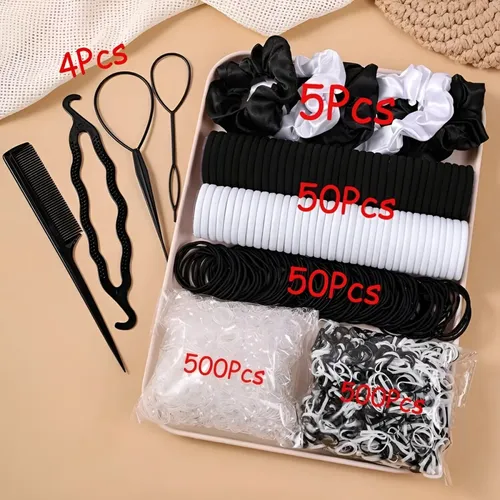 Kit 1109 Accesorios For Peinar Ligas Donas Y Pasadores ^
