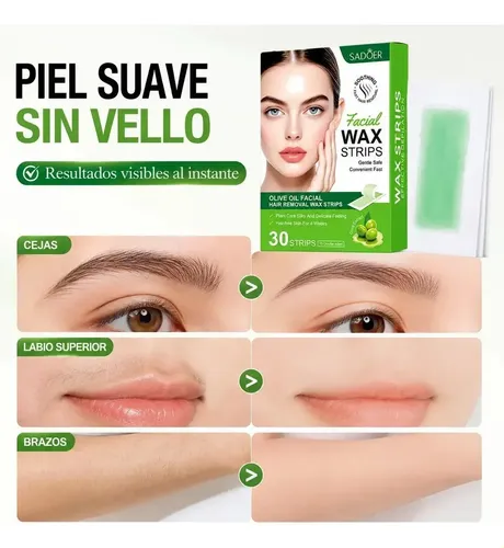 30 Tiras De Depilación Para Depilación Facial, De Piernas Y
