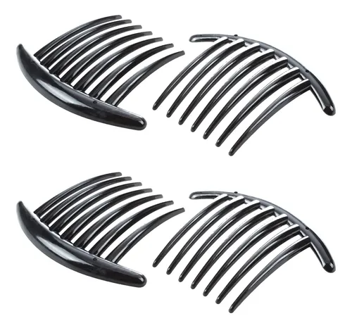 4 Piezas De Peineta Para El Pelo, Accesorios De Plástico Par Black60