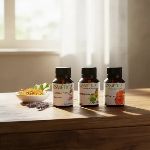 Kit Aceites Vegetales Ricino-uva-caléndula-almendra X 50 Ml