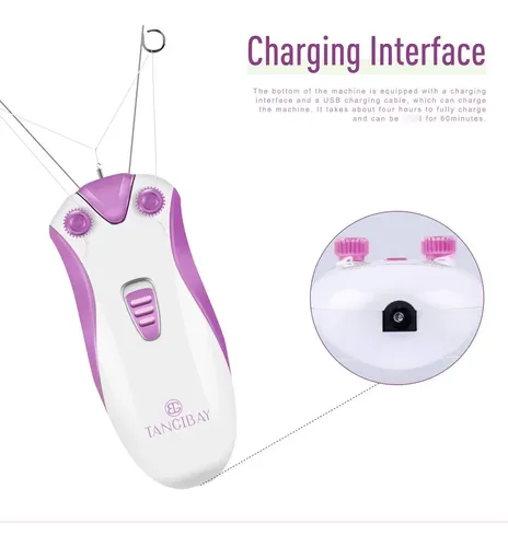 Depiladora Facial Eléctrica Inalámbrica De Algodón Morado Ro