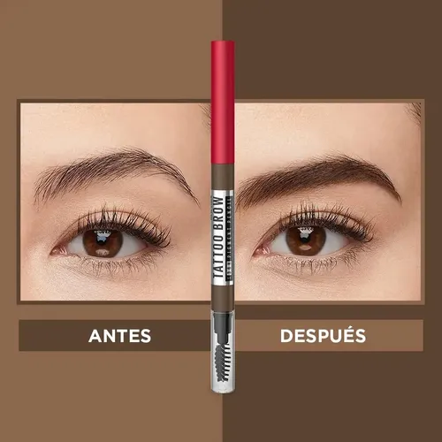 Delineador De Cejas Maybelline Tattoo Brow Pencil 36h Color Dark brown