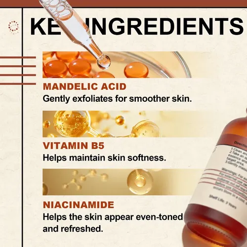 C Sérum Facial De Ácido Mandélico Para Exfoliación Y Piel