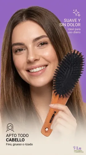 Cepillo K-brush Cerda Natural Neumático Grande Cabello