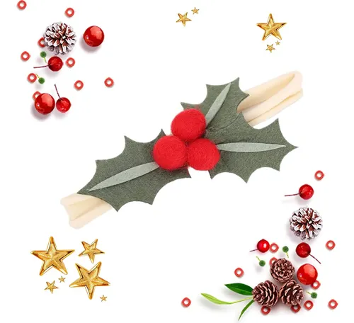 Diadema Con Acebo Navideño – Accesorios Para El Pelo…