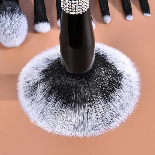 Set De Maquillaje Negro Brillante Con 10 Piezas