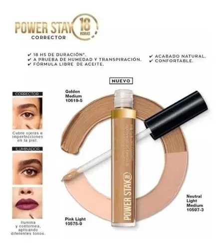 Corrector De Ojeras Avon Power Stay. Color: Pink Light