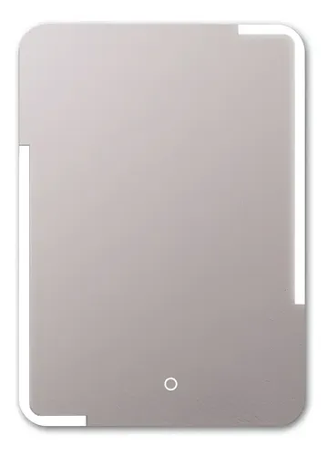 Espejo Rectangular Baño 50x70cm Luz Led Tactil Borde Pulido Marco Vidrio