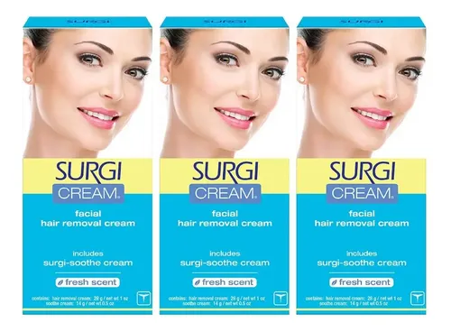 Crema Depilatoria Facial Surgi Wax 3 Tubos 28g Aloe Vera