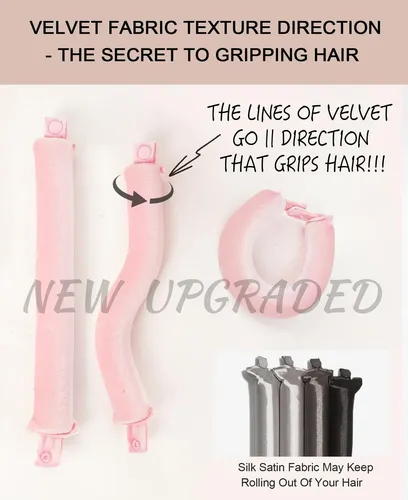 Set De Rulos De Cabello Riffin De Terciopelo Sin Calor Con P