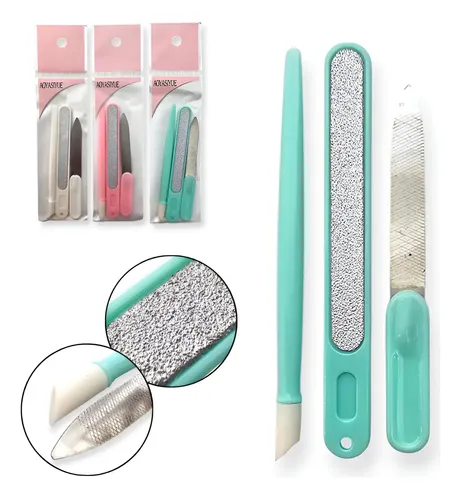 Set Lima Uñas X12 Mayorista Manicura Uña 3 Piezas
